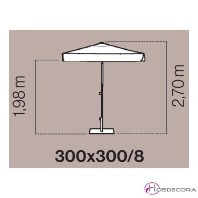 Sombrilla cuadrada Lezama de 3x3 metros
