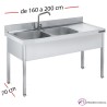 Fregadero inox 140 x 70 cm sin estante - 1 Cubeta