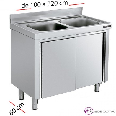 Fregadero inox de 100 a 130 x 60 cm- 2 Cubeta