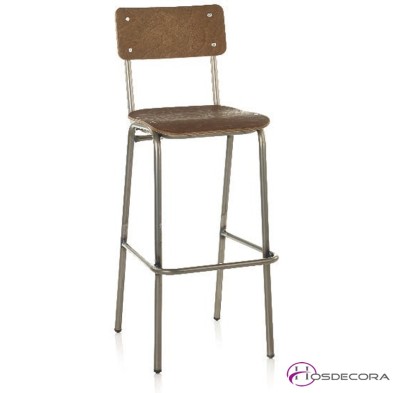 Taburete alto Moneva en madera para bares