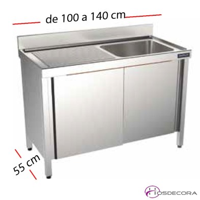 Fregadero con puertas desde 100 a 140 cm x 55 cm- 1 Cubeta