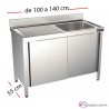 Fregadero con puertas desde 100 a 140 cm x 55 cm- 1 Cubeta