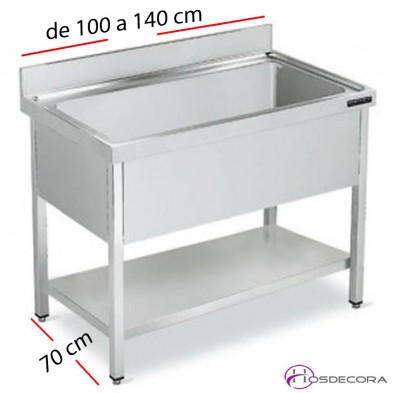 Fregadero inox  80 x 50 cm sin estante - 1 Cubeta esc Izda
