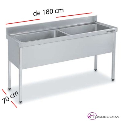 Fregadero inox  100 x 50 cm Con estante - 1 Cubeta esc Dcha