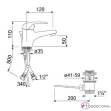Grifo de barra de bar monomando manilla larga  34-548034