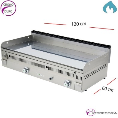 Plancha a Gas Cromo Duro 90x60 cm -20mm-PC-90-N