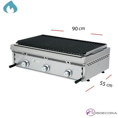 Barbacoa a Gas Pavonada-volcánica 90x55 cm-PB-90
