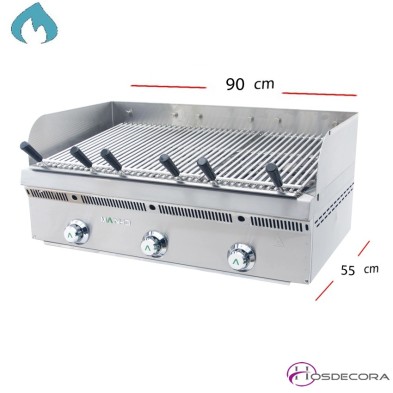 Barbacoa a Gas Inox-Varilla 90x55 cm-PBV-90