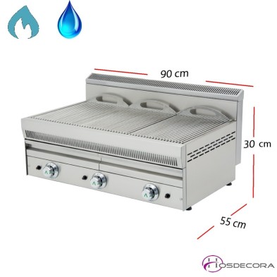 Barbacoa de Agua a Gas Inox-Varilla 90x55 cm -NG-90