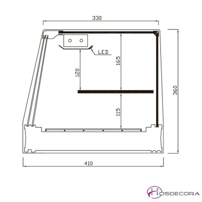 Vitrina Sushi con estante SHS-120iE