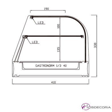 Vitrina Tapas DOBLE Estante ABF-4C