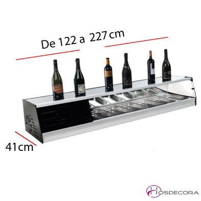 Vitrina contrabarra de cubetas GN 1/3 h40