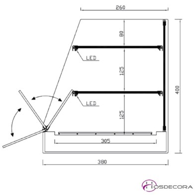 Vitrina refrigerada 3 pisos grupo remoto 08-TR-3-120+