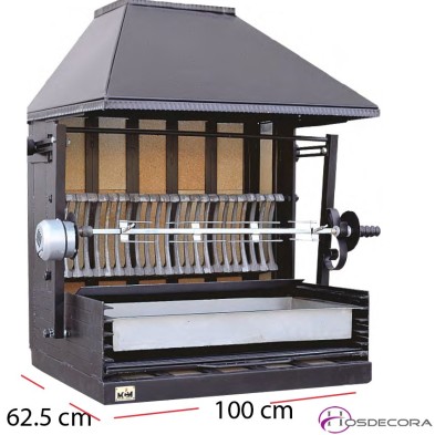 Asador de 1 espada leña o carbón 75-B-1/3