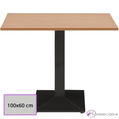 Mesa cafetería rectangular Melamina - Rueda