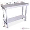 Mesa plegable Fondo 40 - Largo 110 a 130 cm