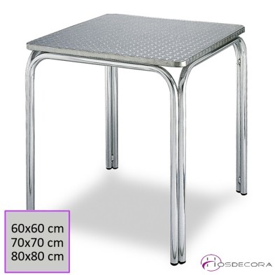 Mesa acero inox cuadrada para terraza Aria