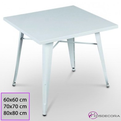 Mesa de acero Brillante Retro 60x60 Werzalit - TORLA
