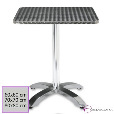 Mesa de Terraza Aluminio Tablero 60 cm. Inox - Tejada