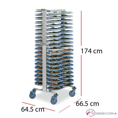 Carro de emplatar para 80 platos de acero inox