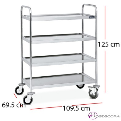 Carro de servicio de 4 estantes