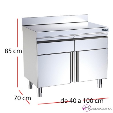 Modulo cocina mural puertas batientes y cajones fondo 70