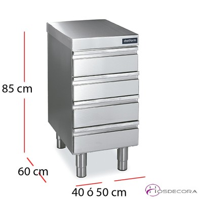 Mueble con encimera central 4 cajones fondo 60