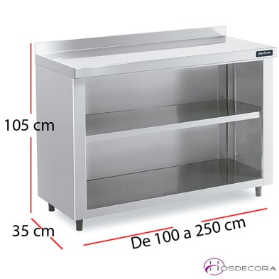 Mesa contramostrador 1 estante fondo 35