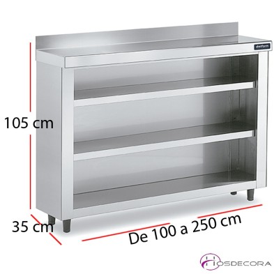 Mueble contramostrador 2 estantes fondo 35