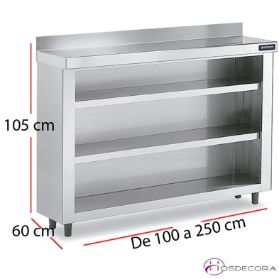 Estantería trasbarra con 2 estantes fondo 60