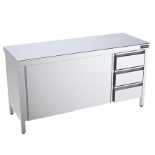 Mesa central con puertas y cajones fondo 60