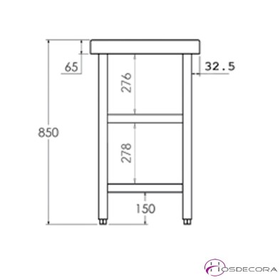 Mesa central dos estantes fondo 80 cm  - largo de 60 a 280 cm
