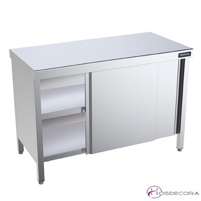 Mesa inox central puertas f80 - Largo de 80 a 280 cm