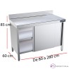 Mesa acero inox mural puertas fondo 60 - Largo de 80 a 280 cm