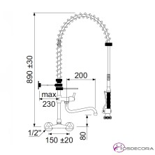 Grifo de ducha mural caño orientable 34-548824