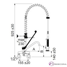 Grifo de ducha mural caño y monomando 34-549885
