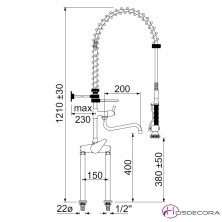 Grifo mezclador con ducha 2 orificios 34-548841