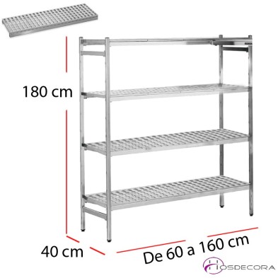 Estanteria inoxidable bandejas polipropileno fondo 40