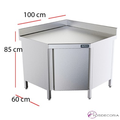 Mesa angular con puerta fondo 60