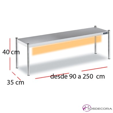 Estante sobremesa con luz y calor halógeno