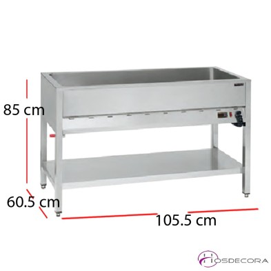 Mesa baño maría 3 cubetas gastronorm GN 1/1