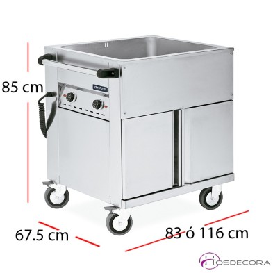 Carro baño maría con reserva GN1/1