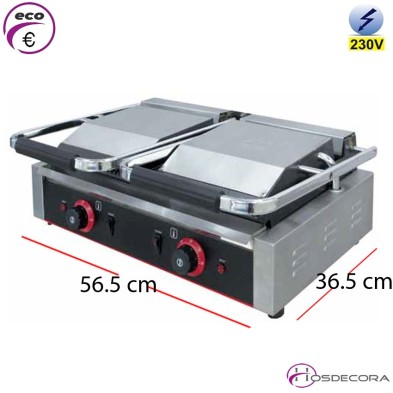Grill eléctrico 2 tapas ranuradas ECO 56,5x36,5 cm - 4,4 kW