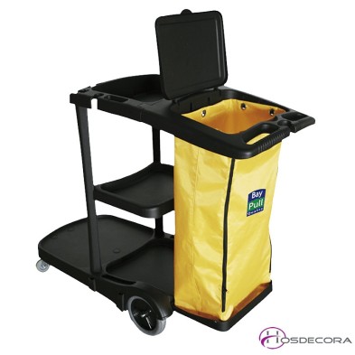 Carro de limpieza multifunción negro