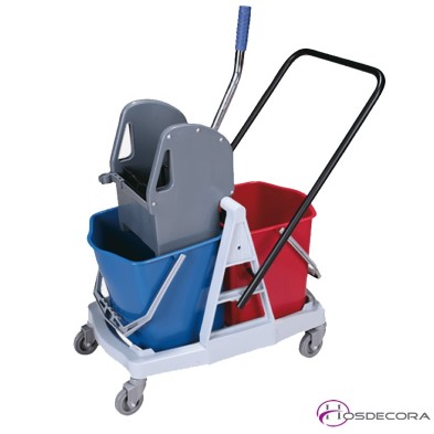 Cubo para fregar doble con prensa