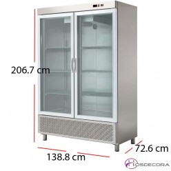 Armario refrigerado puertas cristal 704W 1200 litros
