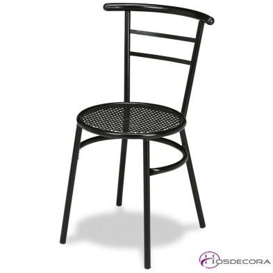 Silla para bar asiento rejilla negra
