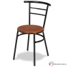 Silla de cafetería con asiento de madera