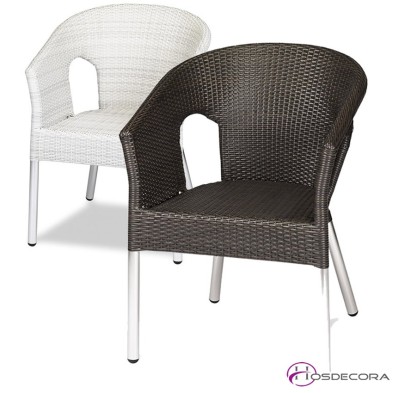 Sillón de rattan para terraza MR263 blanco