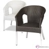 Sillón de rattan para terraza MR263 blanco